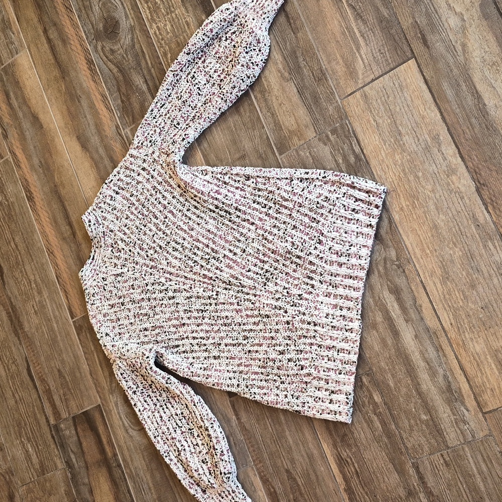 2 Hippie Rose Soft & Cozy Ivory, Mauve, & Brown Knit Cardigans, XS - Picture 8 of 16